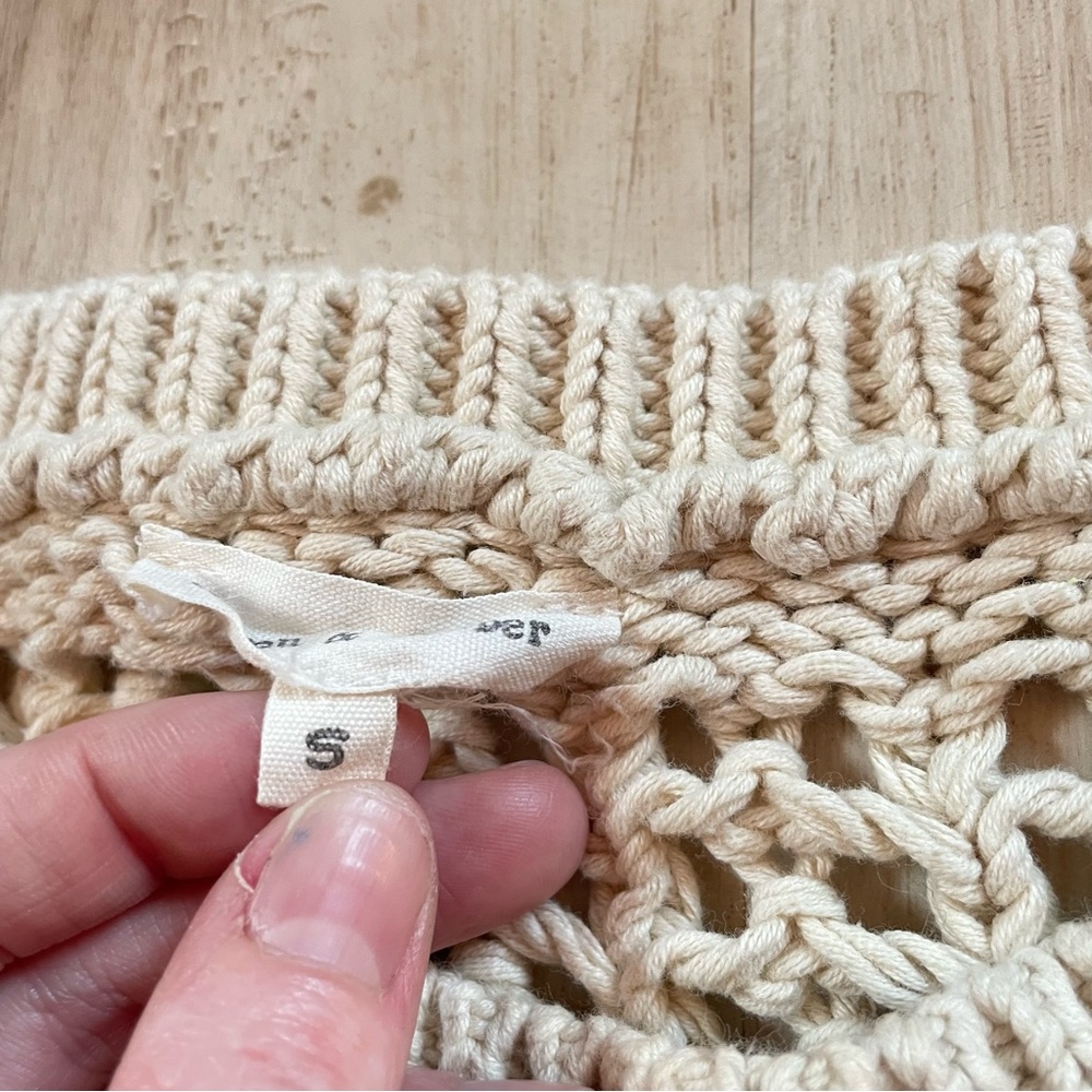 Crochet Open-Knit Boxy Top - Cream - Picture 4 of 12